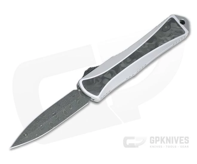 Heretic Custom Manticore-S D/E Vegas Forge Damascus Stainless Marbled Carbon Fiber OTF Automatic 002 1 Heretic Custom Manticore-S D/E Vegas Forge Damascus Stainless Marbled Carbon Fiber OTF Automatic 002