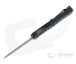 Heretic Custom Colossus Double Edge Hand Ground Reptilian Damascus Python Inlaid Black OTF Automatic 006 -Daggers Online Shop 006 3 8