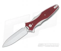 Hinderer Knives Maximus 3.5" Folding Dagger Red G10 Satin Standoff