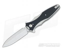 Hinderer Knives Maximus 3.5" Folding Dagger Black G10 Brass Standoff
