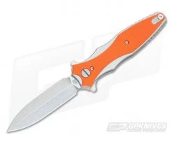 Hinderer Knives Maximus 3.5" Folding Dagger Orange G10 Satin Standoff
