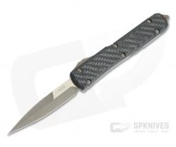 Microtech Ultratech Signature Bayonet Bronze Apocalyptic M390 Carbon Fiber Top OTF Automatic 120-13APCFS
