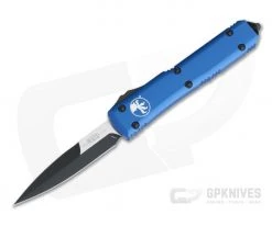 Microtech Ultratech Black Elmax Bayonet CC Blue OTF Automatic Knife 120-1BL