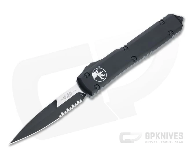 Microtech Ultratech Tactical Bayonet Part Serrated M390 Black OTF Automatic Knife 120-2T 1 Microtech Ultratech Tactical Bayonet Part Serrated M390 Black OTF Automatic Knife 120-2T