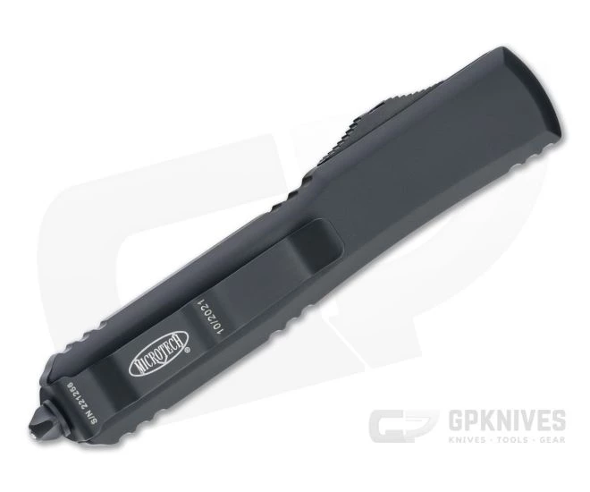 Microtech Ultratech Tactical Bayonet Part Serrated M390 Black OTF Automatic Knife 120-2T 2 Microtech Ultratech Tactical Bayonet Part Serrated M390 Black OTF Automatic Knife 120-2T - Image 2