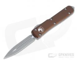 Microtech Ultratech D/E Apocalyptic M390 Double Edge Tan OTF Automatic Knife 122-10APTA