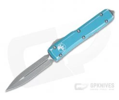 Microtech Ultratech Distressed Turquoise CC Double Edge Apocalyptic M390 OTF Automatic Knife 122-10DTQ