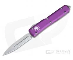 Microtech Ultratech Violet CC CTS-204P Stonewashed Double Edge OTF Automatic Knife 122-10VI