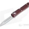 Microtech Ultratech D/E Stonewashed M390 Double Edge Merlot OTF Automatic Knife 122-10MR