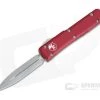 Microtech Ultratech Red CC CTS-204P Stonewashed Double Edge OTF Automatic Knife 122-10RD