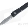 Microtech Ultratech D/E Apocalyptic M390 Serrated Double Edge Black OTF Automatic Knife 122-11AP
