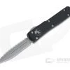 Microtech Ultratech D/E Apocalyptic M390 Full Serrated Double Edge Black OTF Automatic Knife 122-12AP