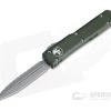 Microtech Ultratech D/E Apocalyptic 204P Full Serrated Double Edge OD Green OTF Automatic Knife 122-12APOD
