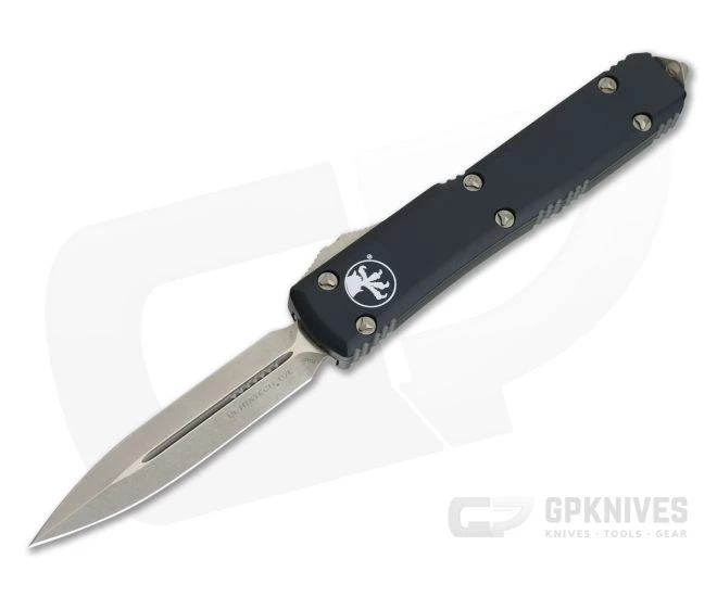 Microtech Ultratech Bronzed 204P Double Edge Black OTF Automatic Knife 122-13 1 Microtech Ultratech Bronzed 204P Double Edge Black OTF Automatic Knife 122-13