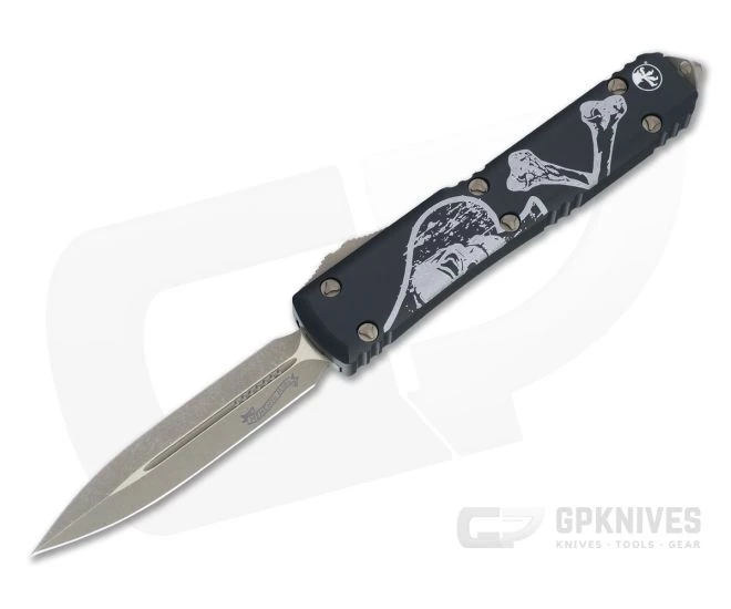 Microtech Ultratech D/E Signature Death Card Bronze Apocalyptic Double Edge OTF Automatic Knife 122-13DCS 1 Microtech Ultratech D/E Signature Death Card Bronze Apocalyptic Double Edge OTF Automatic Knife 122-13DCS