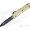 Microtech Ultratech D/E Black 204P Champagne Gold Double Edge OTF Automatic Knife 122-1CG