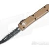Microtech Ultratech D/E CC Tan M390 Full Serrated Double Edge OTF Automatic Knife 122-3CCTA
