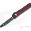 Microtech Ultratech D/E Merlot Double Edge Full Serrated M390 OTF Automatic Knife 122-3MR