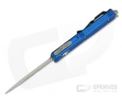Microtech Ultratech Blue CC Satin CTS-204P Double Edge OTF Automatic Knife 122-4BL 5 Microtech Ultratech Blue CC Satin CTS-204P Double Edge OTF Automatic Knife 122-4BL -Daggers Online Shop 122 4bl 204p 3