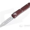 Microtech Ultratech D/E Satin Partial Serrated M390 Double Edge Merlot OTF Automatic Knife 122-5MR