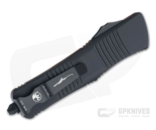 Microtech Signature Series Troodon D/E Black 204P Standard Copper Top OTF Automatic 138-1CP 2 Microtech Signature Series Troodon D/E Black 204P Standard Copper Top OTF Automatic 138-1CP - Image 2