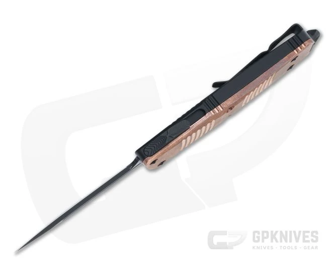 Microtech Signature Series Troodon D/E Black 204P Standard Copper Top OTF Automatic 138-1CP 3 Microtech Signature Series Troodon D/E Black 204P Standard Copper Top OTF Automatic 138-1CP - Image 3