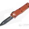 Microtech Troodon D/E Black Double Edge CTS-204P Orange OTF Automatic 138-1OR