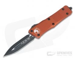 Microtech Troodon D/E Black Double Edge CTS-204P Orange OTF Automatic 138-1OR