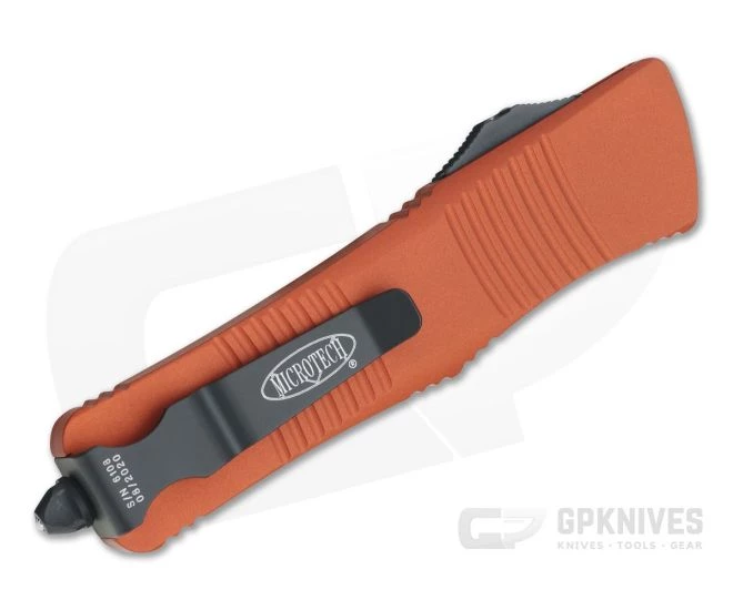 Microtech Troodon D/E Black Double Edge CTS-204P Orange OTF Automatic 138-1OR 2 Microtech Troodon D/E Black Double Edge CTS-204P Orange OTF Automatic 138-1OR - Image 2
