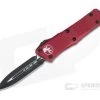 Microtech Troodon D/E Black Double Edge M390 Red OTF Automatic 138-1RD