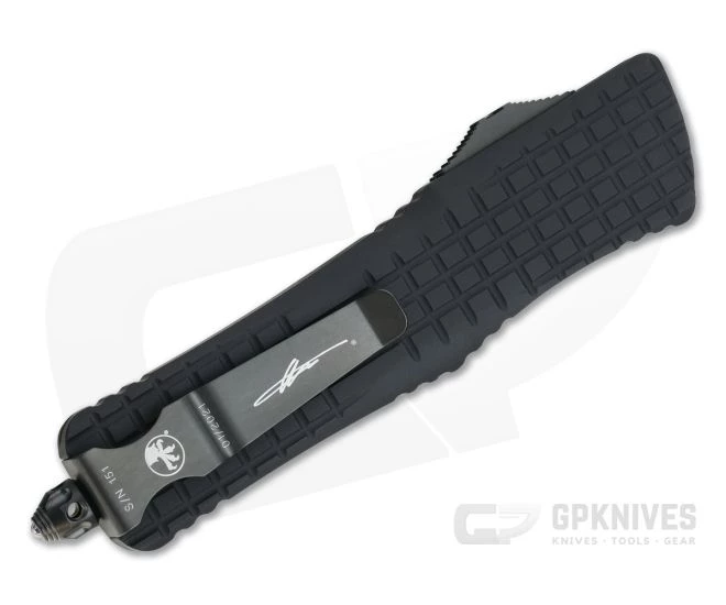 Microtech Combat Troodon Delta Signature Fluted DLC Double Edge Black Frag OTF Automatic Knife 142-1CT-DS 2 Microtech Combat Troodon Delta Signature Fluted DLC Double Edge Black Frag OTF Automatic Knife 142-1CT-DS - Image 2