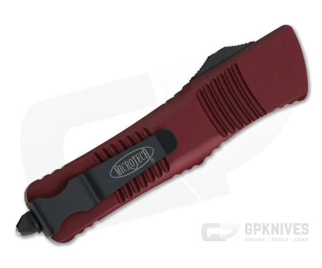 Microtech Combat Troodon Black 204P Double Edge Merlot OTF Automatic 142-1MR 2 Microtech Combat Troodon Black 204P Double Edge Merlot OTF Automatic 142-1MR - Image 2