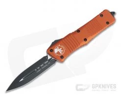 Microtech Combat Troodon Orange D/E Black Plain 204P OTF Automatic 142-1OR
