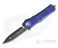 Microtech Combat Troodon D/E Black Plain Elmax Purple OTF Automatic 142-1PU