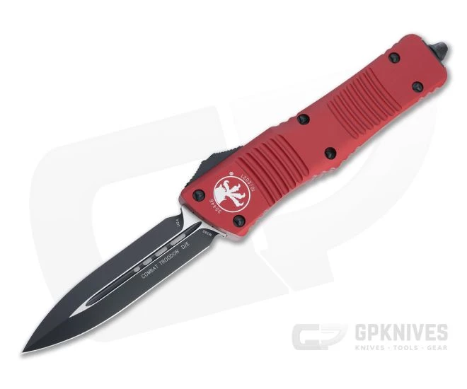 Microtech Combat Troodon Red D/E Black Plain M390 OTF Automatic 142-1RD 1 Microtech Combat Troodon Red D/E Black Plain M390 OTF Automatic 142-1RD