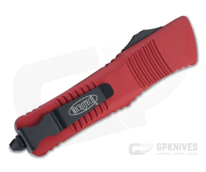 Microtech Combat Troodon Red D/E Black Plain M390 OTF Automatic 142-1RD 2 Microtech Combat Troodon Red D/E Black Plain M390 OTF Automatic 142-1RD - Image 2