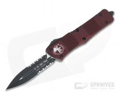 Microtech Combat Troodon Merlot D/E Black Serrated 204P OTF Automatic 142-2MR