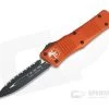 Microtech Combat Troodon Orange D/E Black Full Serration 204P OTF Automatic 142-3OR