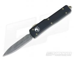 Microtech UTX-70 D/E Damascus Dagger Bronzed OTF Automatic 147-16