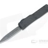 Microtech UTX-70 Signature D/E Damascus Double Edge Carbon Fiber Top Ringed Hardware OTF Automatic 147-16CFS