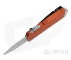 Microtech Exocet Orange Stonewashed M390 Plain Double Edge CA Legal OTF Auto 157-10OR -Daggers Online Shop 157 10or m390 3