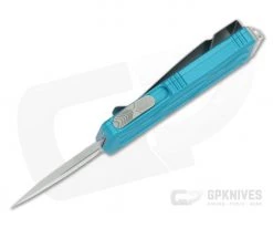 Microtech Exocet Turquoise Handle Stonewashed M390 Plain Double Edge CA Legal OTF Auto 157-10TQ -Daggers Online Shop 157 10tq m390 3