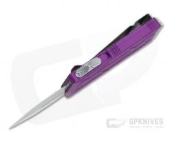 Microtech Exocet Violet Stonewash M390 Plain Double Edge CA Legal OTF Auto 157-10VI -Daggers Online Shop 157 10vi m390 3