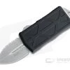 Microtech Exocet D/E Stonewashed Full Serrated Double Edge Black CA Legal OTF Automatic 157-12
