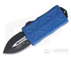 Microtech Exocet Black Plain Double Edge Blue CA Legal OTF Auto 157-1BL