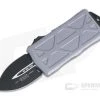 Microtech Exocet Gray Aluminum Black 204P Double Edge CA Legal OTF Automatic 157-1GY