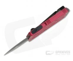 Microtech Exocet Red Aluminum Black 204P Double Edge CA Legal OTF Automatic 157-1RD -Daggers Online Shop 157 1rd 204p 3