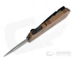 Microtech Exocet Black 204P Plain Double Edge Tan CA Legal OTF Auto 157-1TA -Daggers Online Shop 157 1ta 204p 3