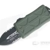 Microtech Exocet Black Partially Serrated 204P Double Edge OD Green CA Legal OTF Automatic 157-2OD