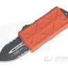 Microtech Exocet Black Partially Serrated 204P Double Edge Orange CA Legal OTF Automatic 157-2OR